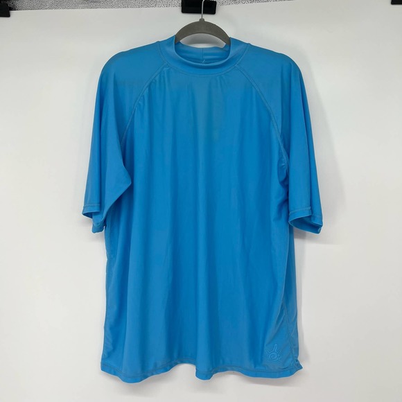 NWT UV Skinz Sun and Swim Shirt Mens Size XL Blue Mock Neck Short Sleeve - Picture 4 of 11